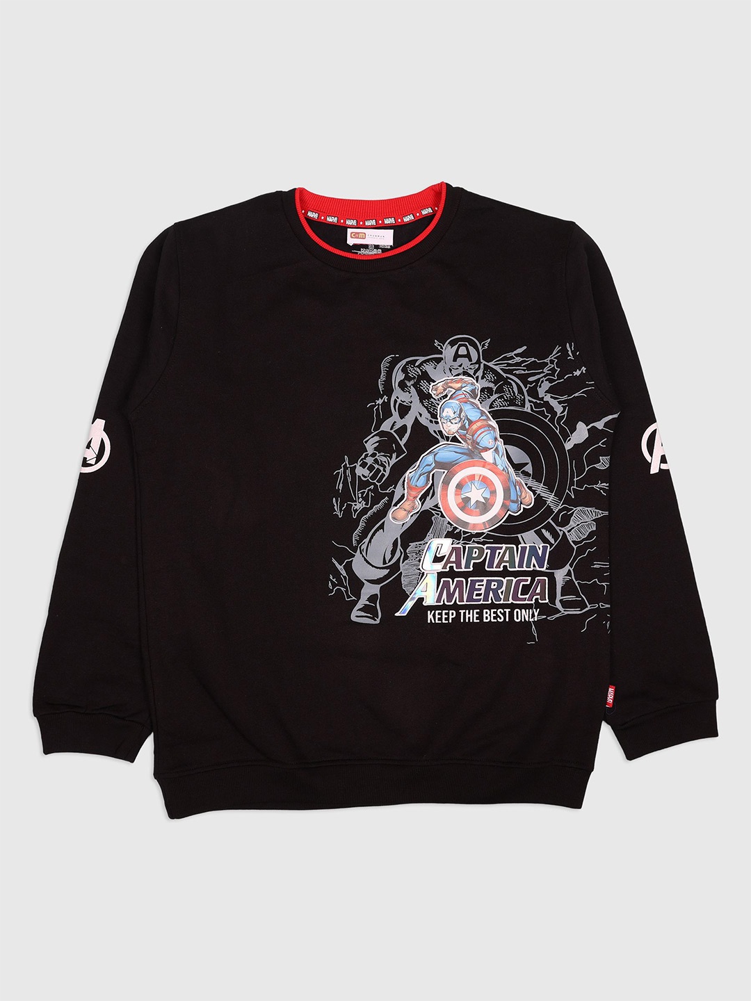 

CHUNMUN Boys Graphic Printed Round Neck Cotton Pullover Sweatshirt, Black