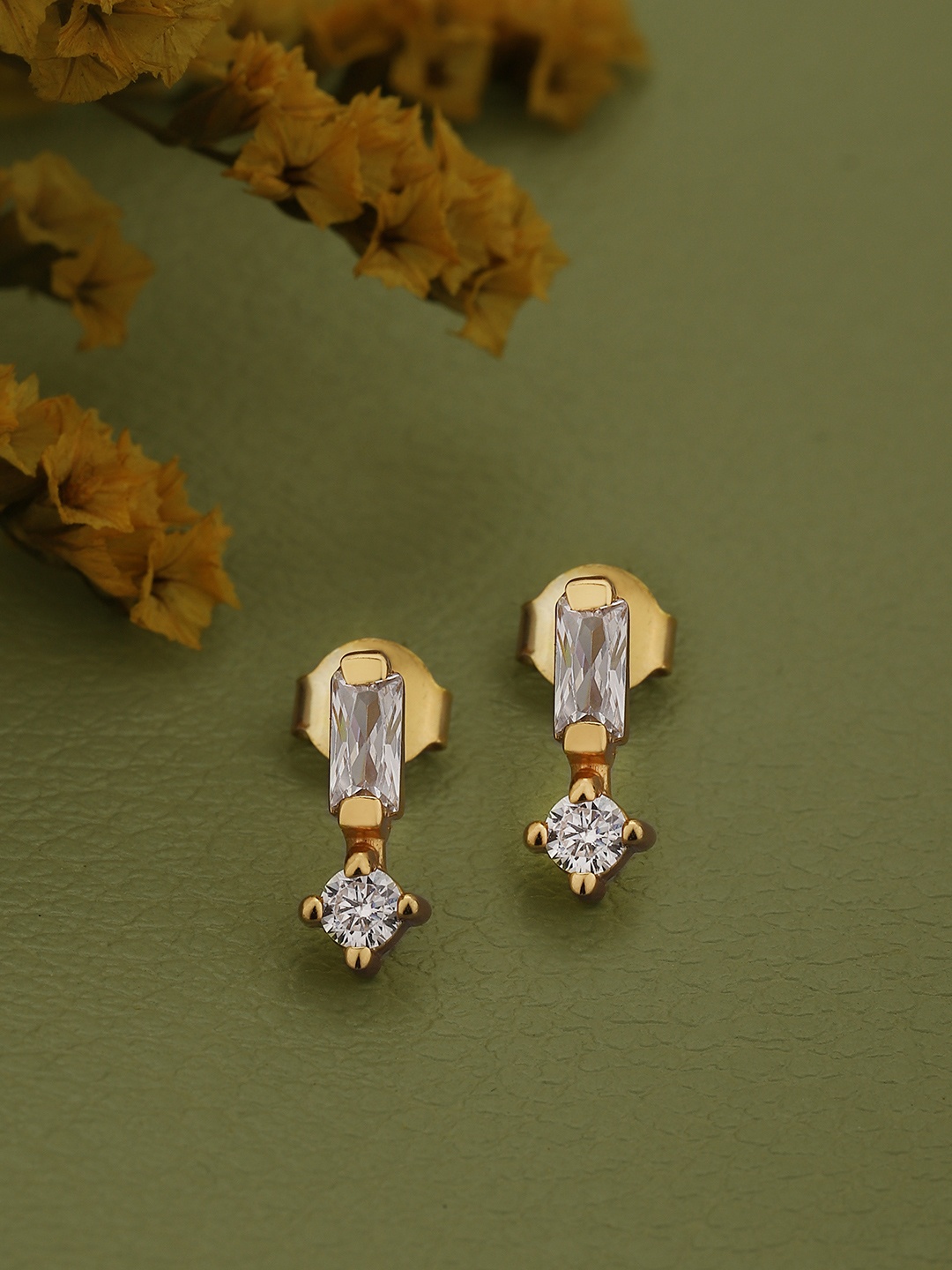 

House of Pataudi Gold- Plated 925 Sterling Silver Geometric Studs