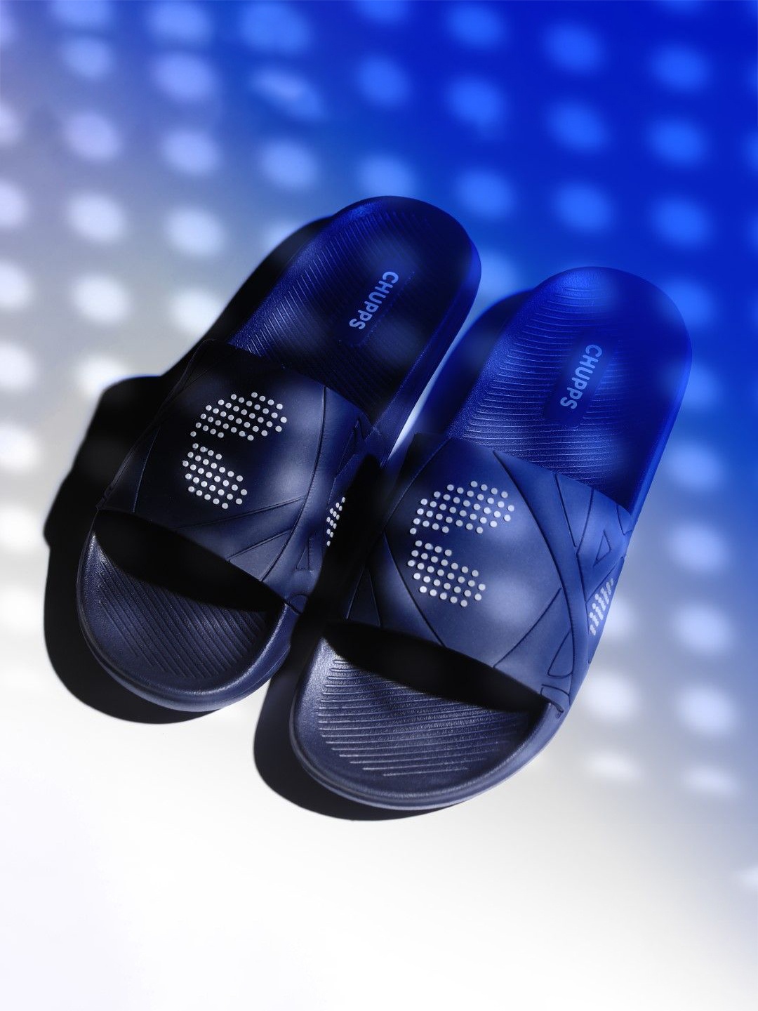 

CHUPPS Men Printed Sliders, Navy blue