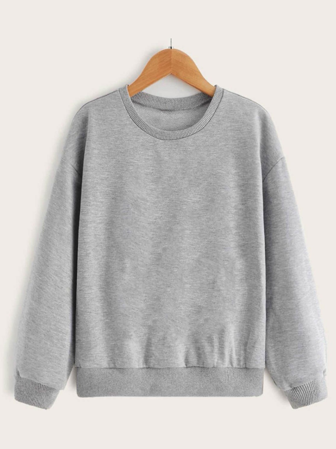 

MACK JONNEY Men Solid Round Neck Fleece Pullover Sweatshirt, Grey
