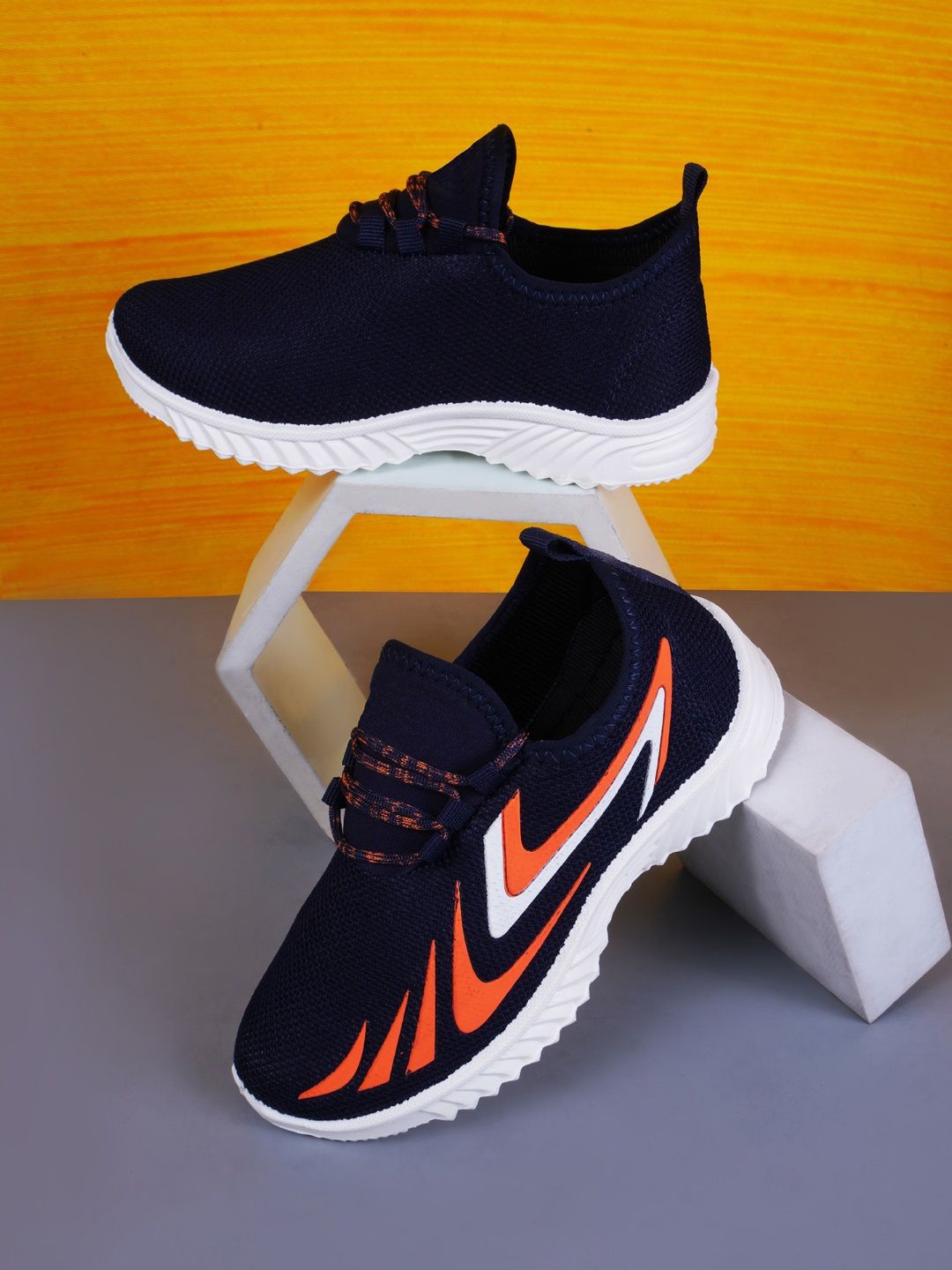 

YK Boys Striped Sneakers Casual Shoes, Navy blue