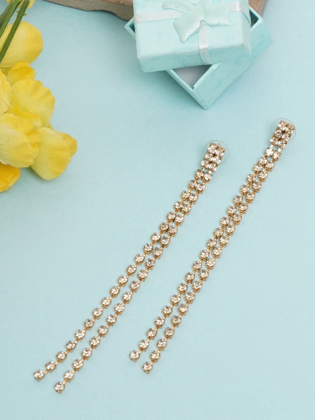 

KPOP Contemporary Drop Earrings, Rose gold