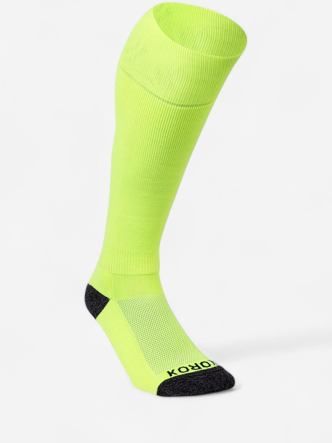 

KOROK By Decathlon Unisex Fluo Green Elastane With Ribbed Knit Calf Length Hockey Socks