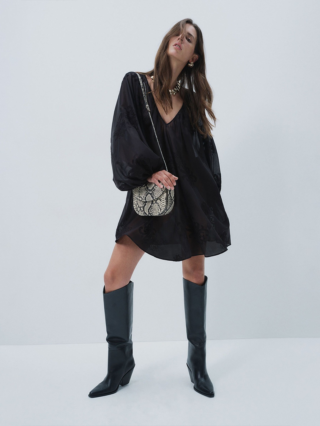 

H&M Women Embroidered Dress, Black