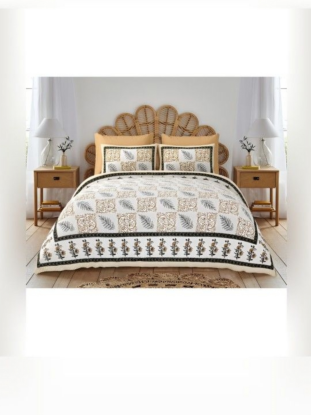 

Innovative Edge Brown Ethnic Motifs 210 TC King Bedsheet with 2 Pillow Covers