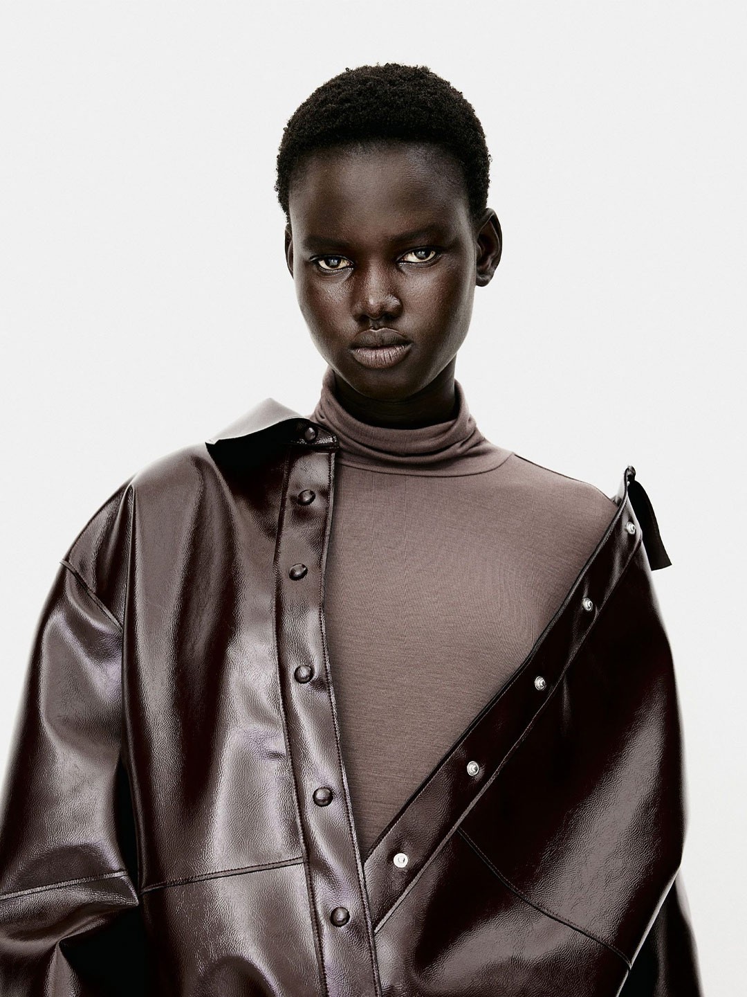 

H&M Polo-Neck Top, Brown