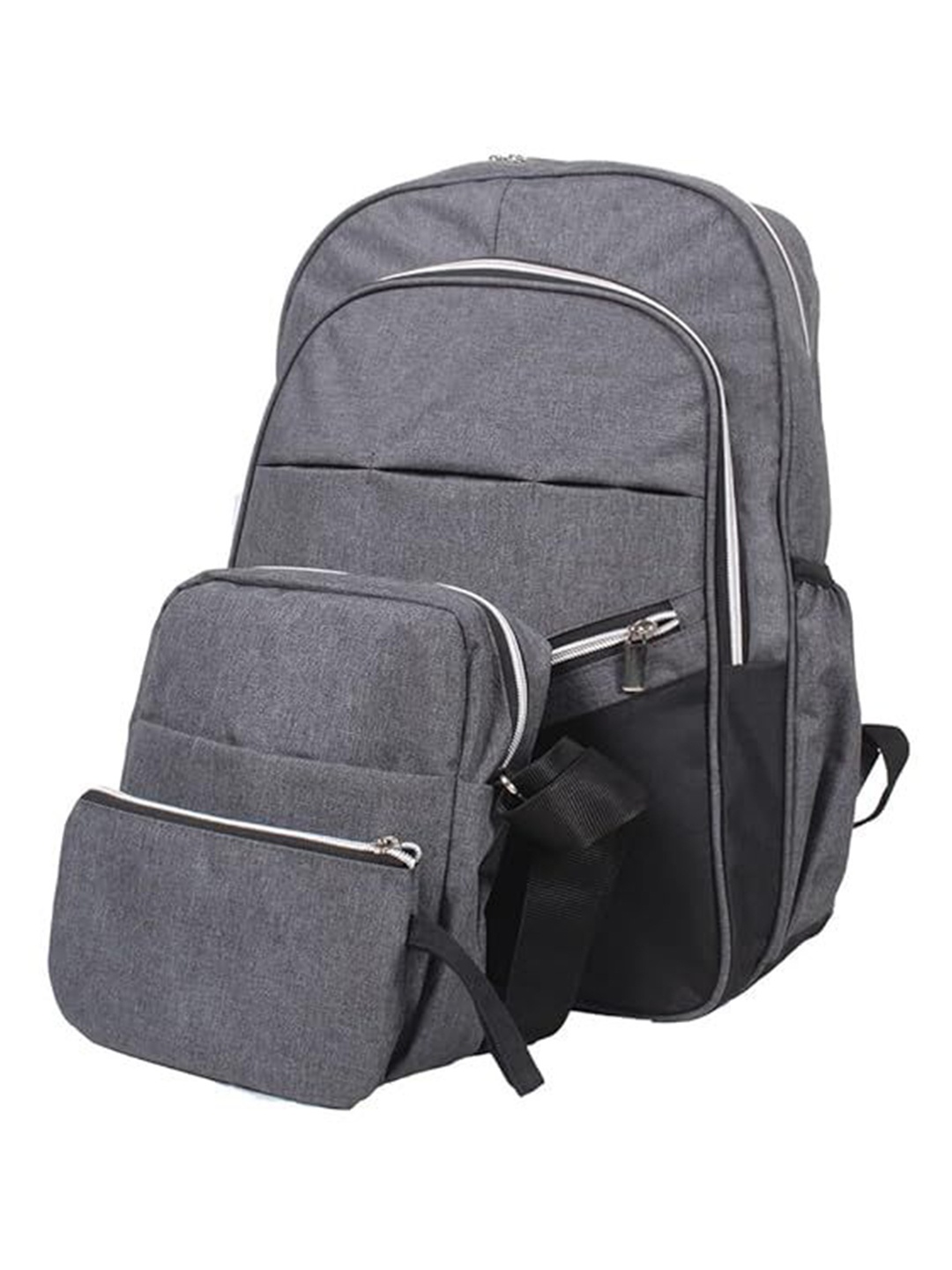 

prettykrafts 3-Pcs Backpack Diaper Bag, Grey