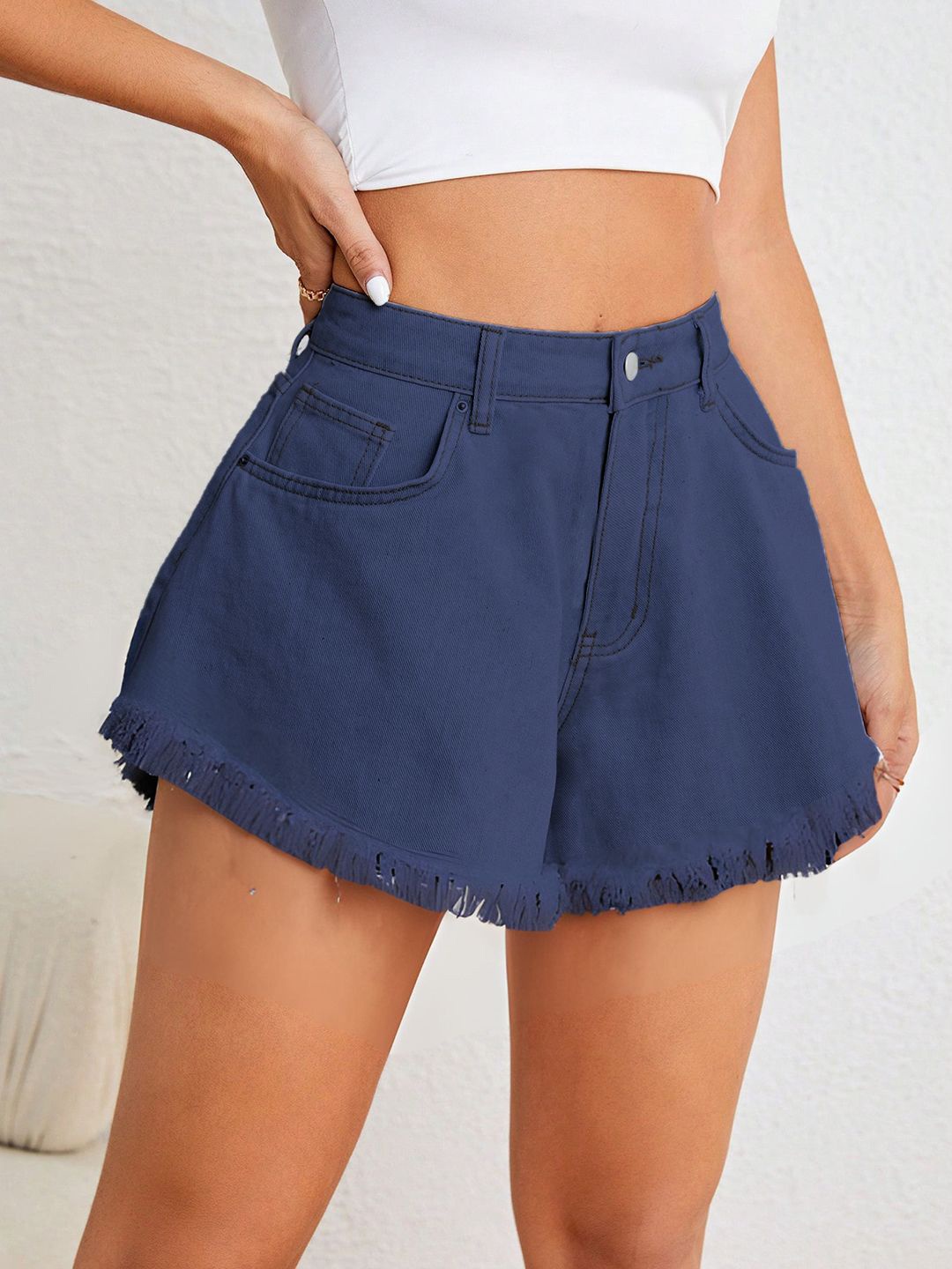 

Kotty Women High-Rise Denim Shorts, Blue