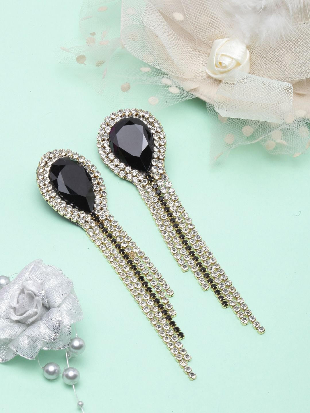 

KPOP Gold Plated Rhinestone Contemporary Drop Earrings