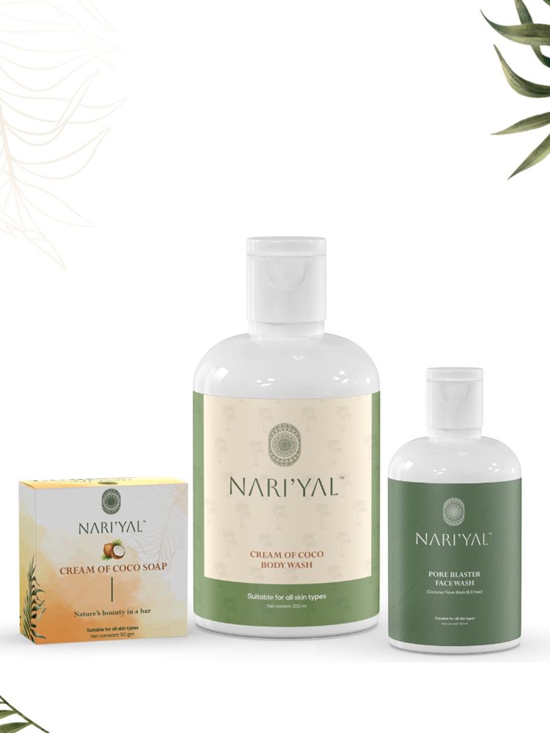 

NARIYAL 3-Pc Bundle of Wholesomeness Combo, White