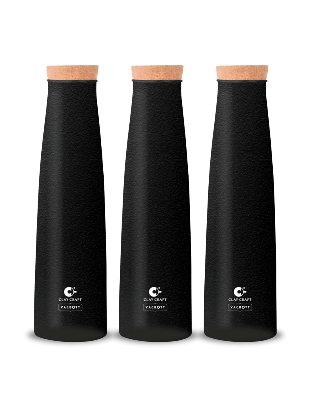 

Clay Craft Vacbott Chariott 900Ml Single-Wall Stainless Steel BIS Approved Water Bottle, Black