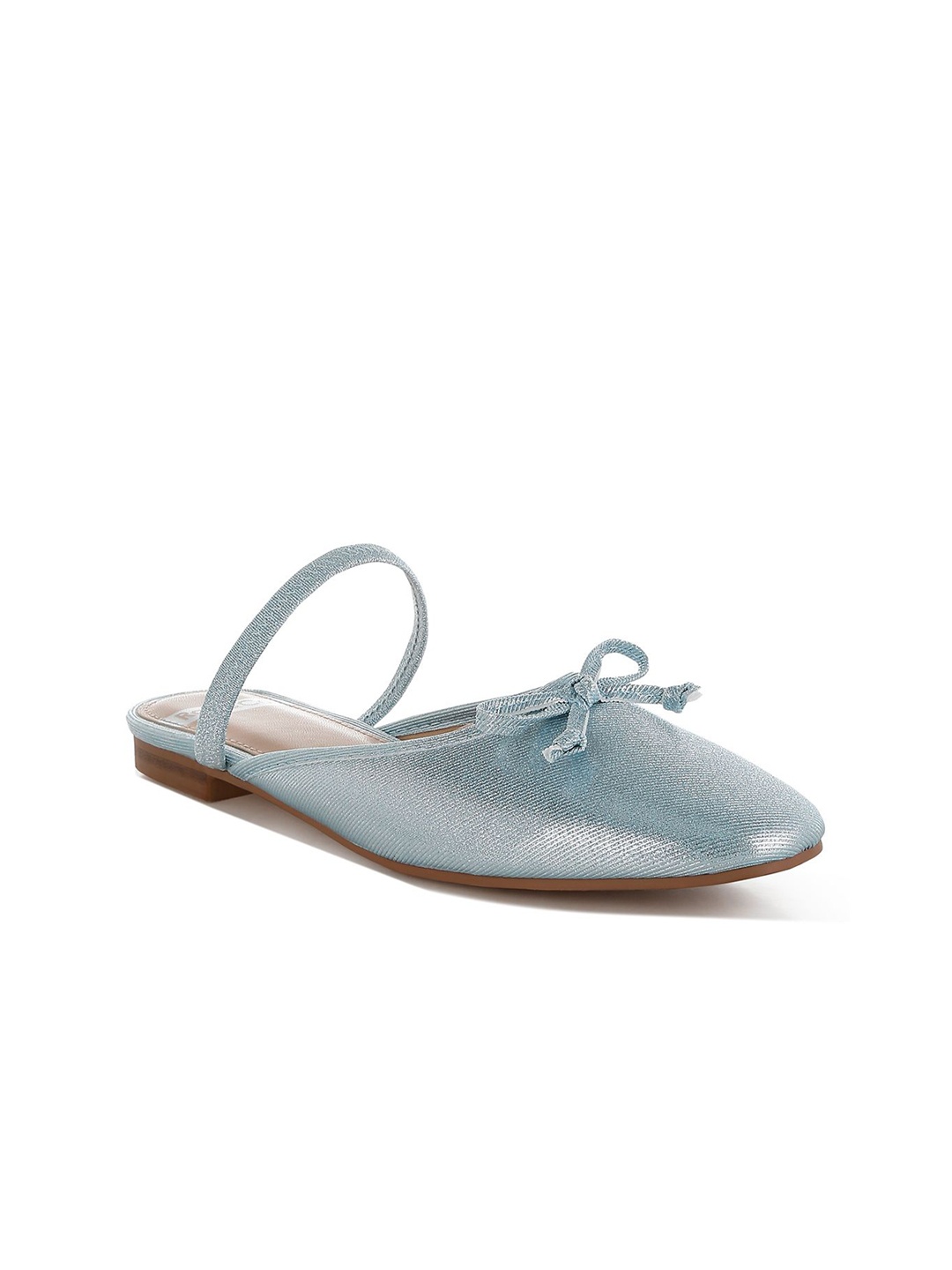 

RAG & CO Women Solid Mojaris with Bows Flats, Blue