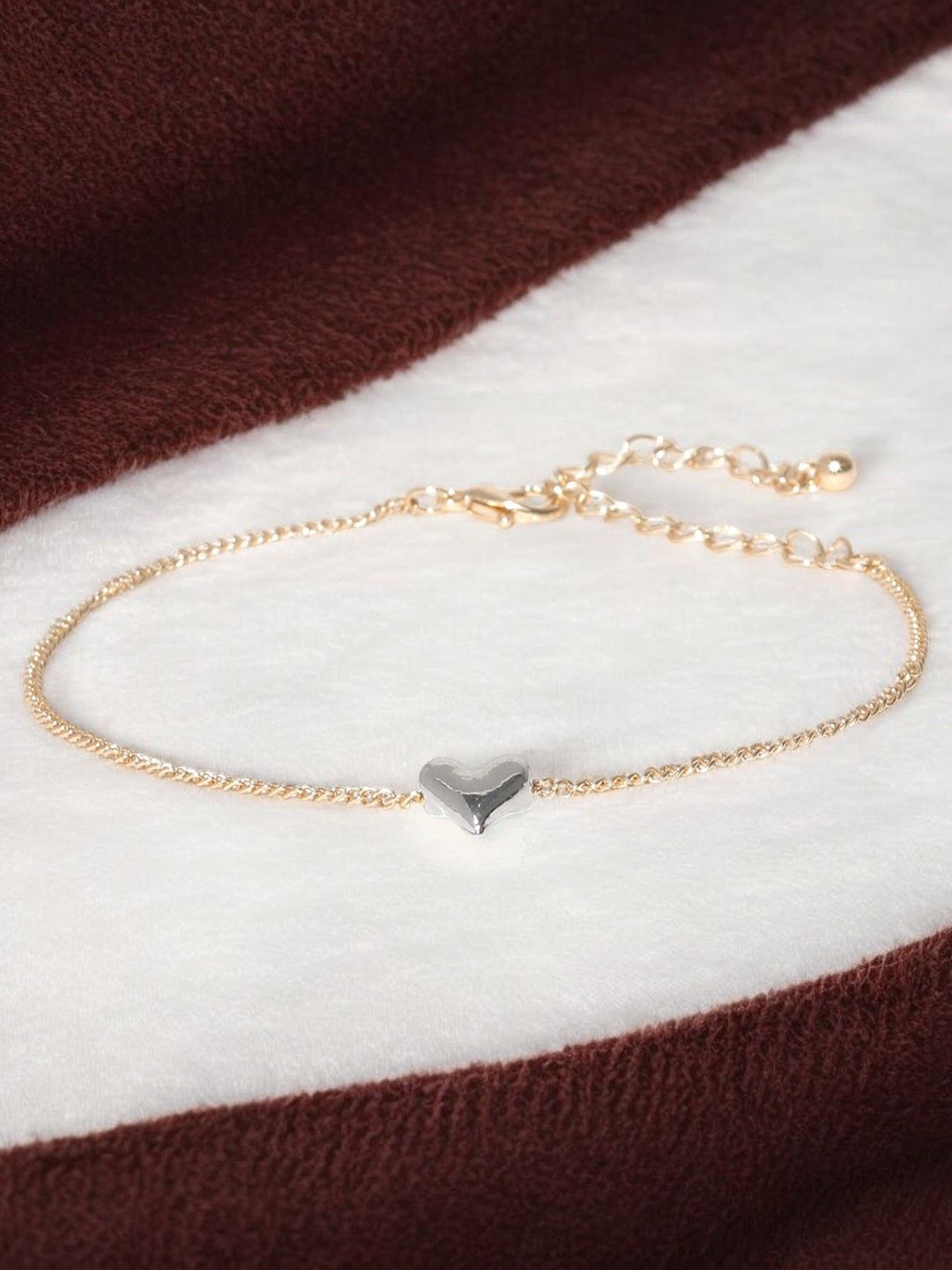 

fabula Love Of Heart Single Anklet, Gold
