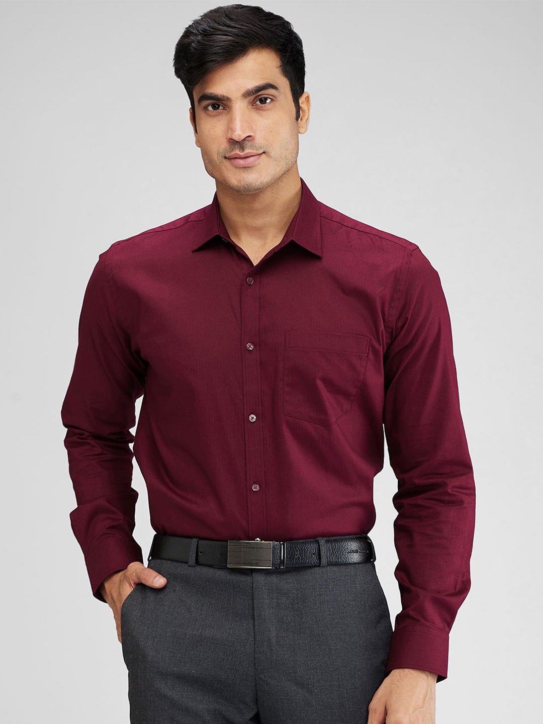 

Park Avenue Men Slim Fit Opaque Formal Shirt, Maroon