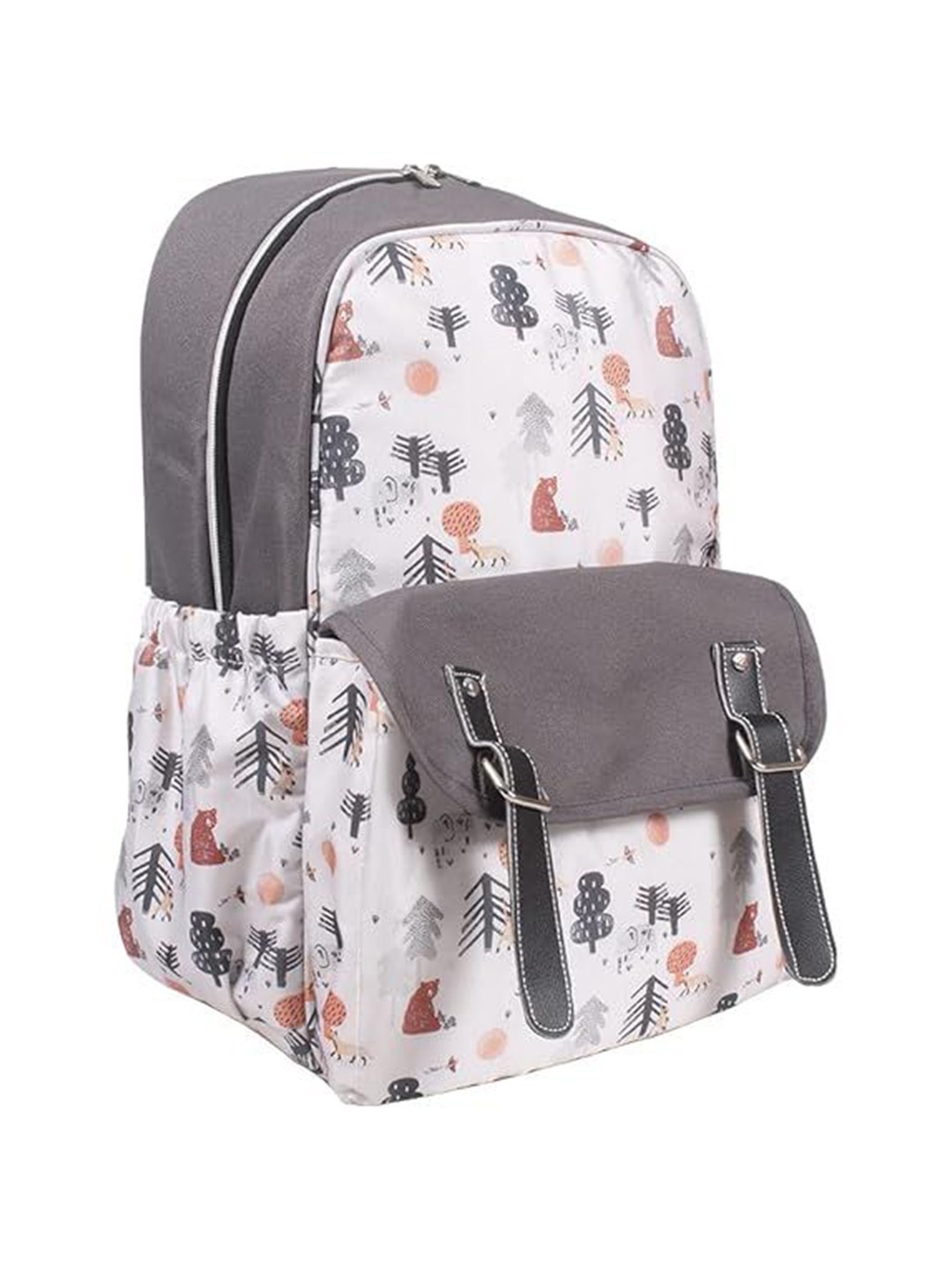 

prettykrafts Printed Backpack Diaper Bag, White