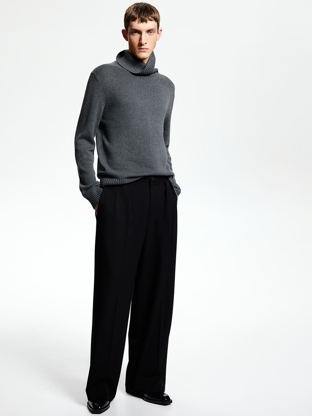 

H&M Loose Fit Utility Trousers, Black