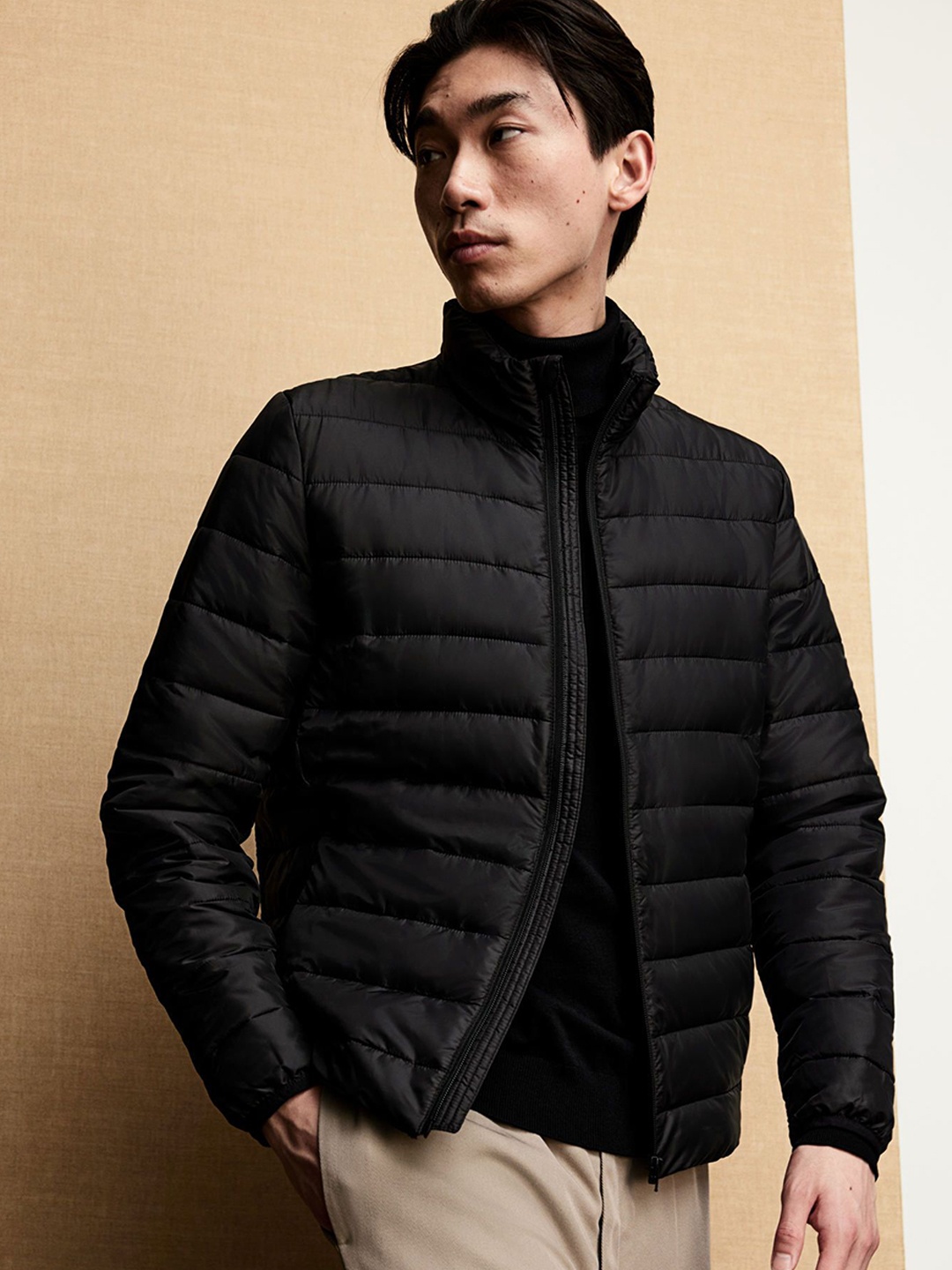 

H&M Slim Fit Lightweight Puffer Jacket, Black