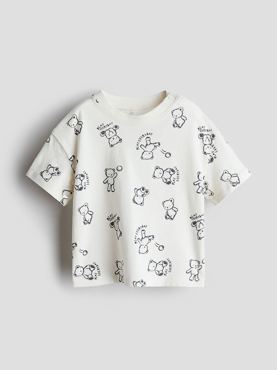 

H&M Infants Boys Printed Pure Cotton Tshirts, White