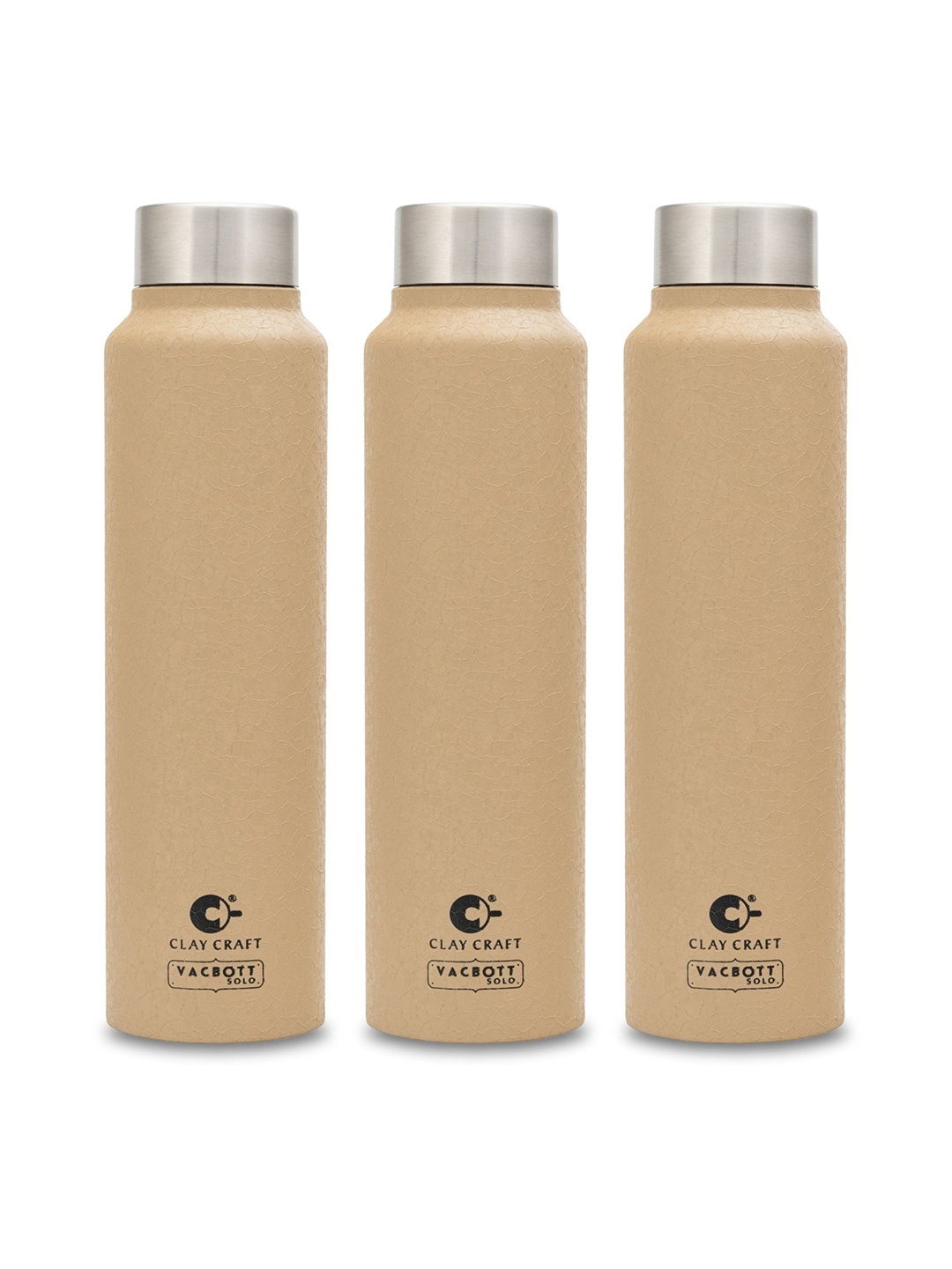 

Clay Craft Vacbott Tetra 1000Ml Single-Wall Stainless Steel BIS Approved Water Bottle, Beige