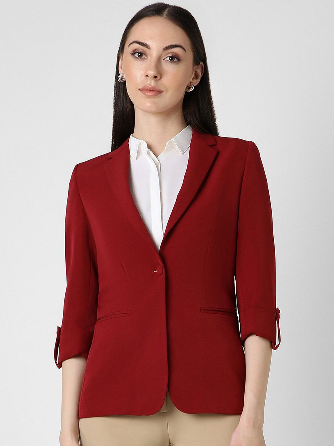 

Van Heusen Woman Single-Breasted Formal Blazer, Maroon