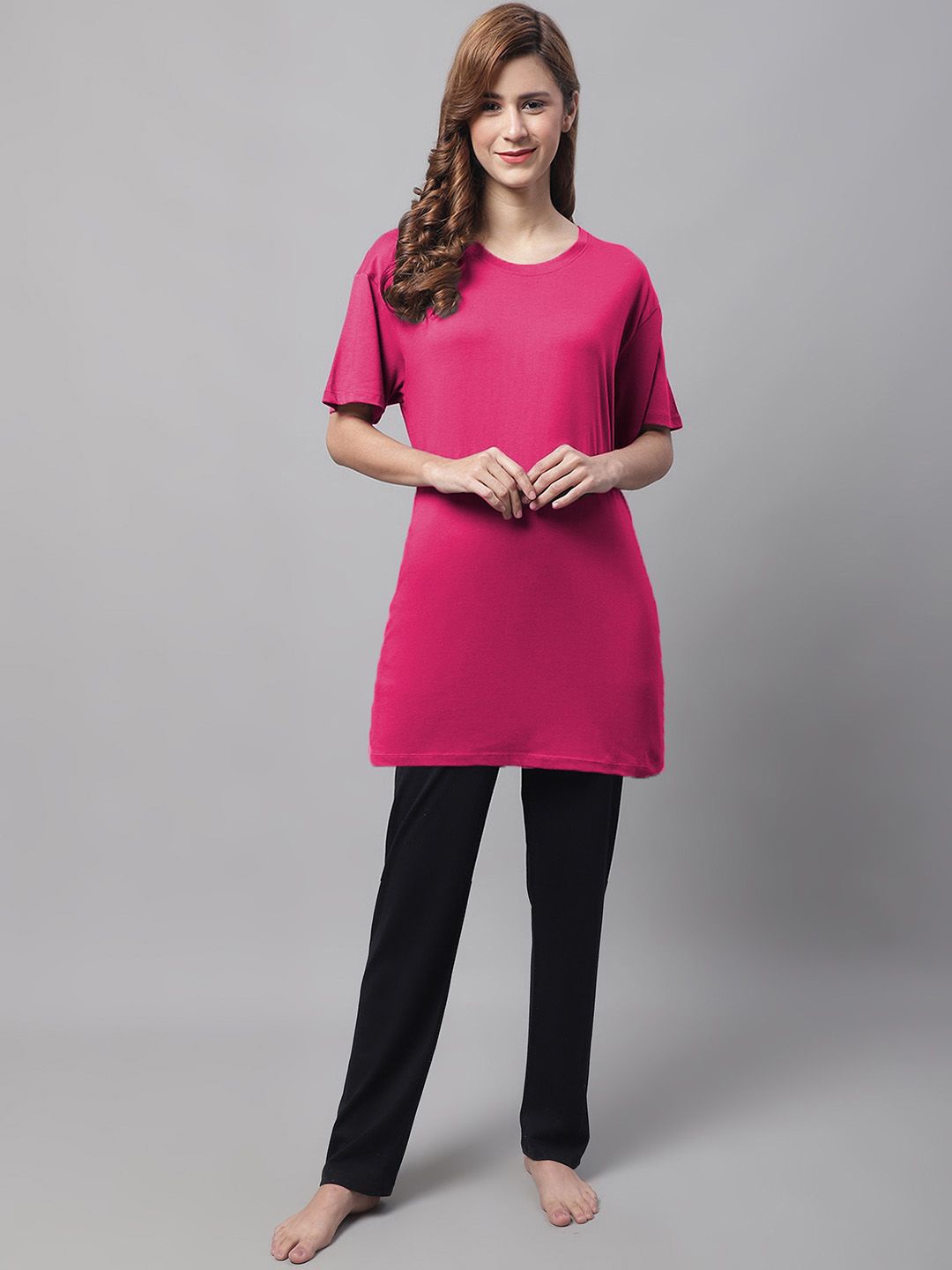 

Kanvin Women Pure Cotton Night suit, Pink