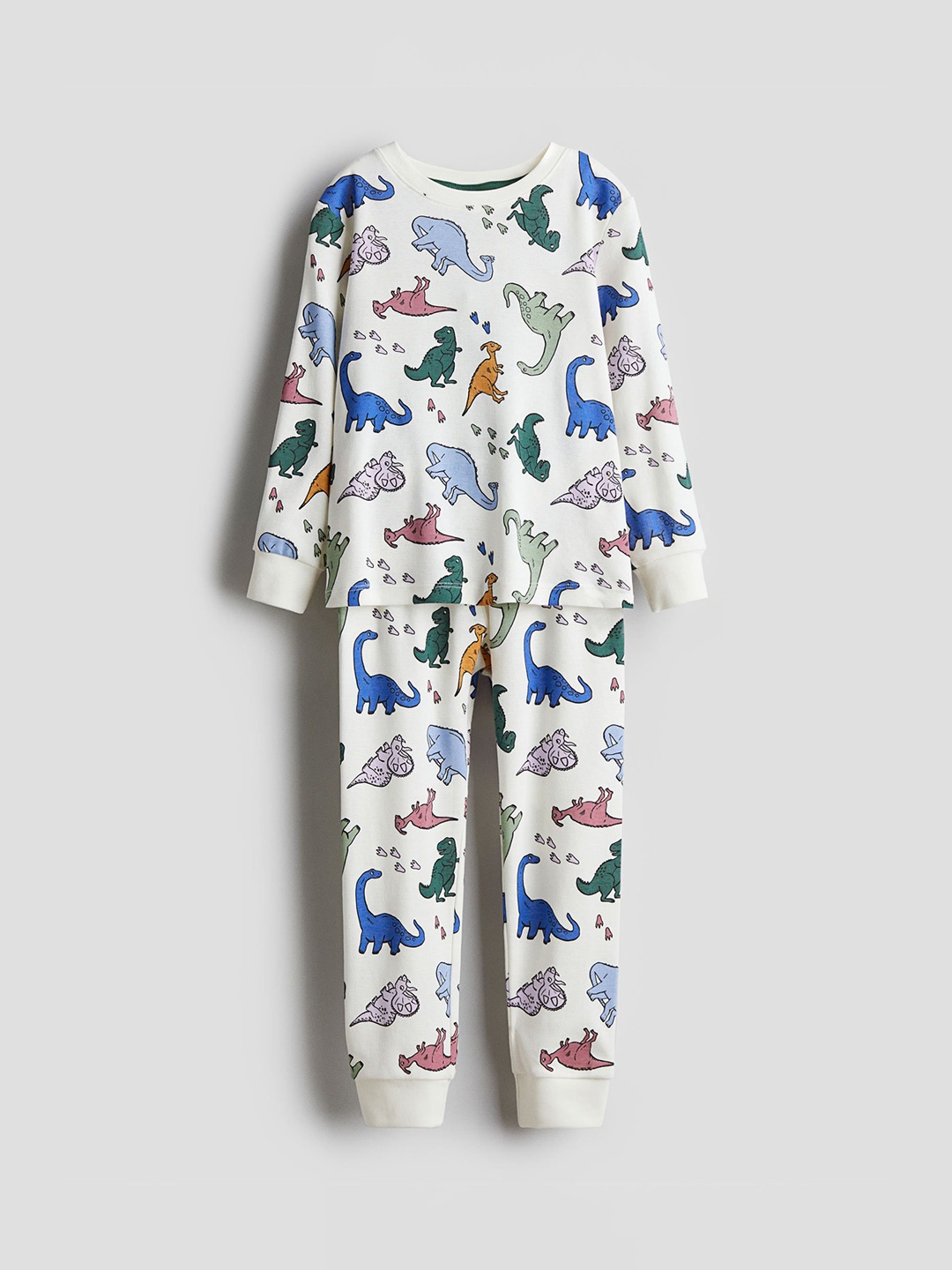 

H&M Boys Patterned Jersey Pyjamas, White