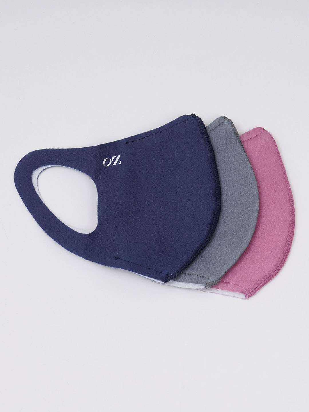 

OXYZONE Men Pack Of 3 Reusable Face Mask, Blue