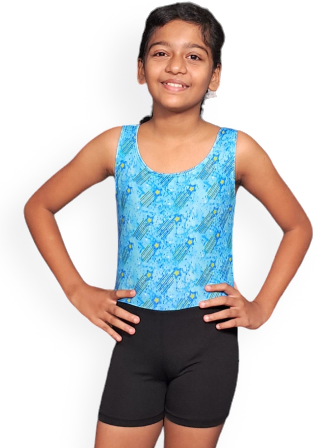

Aqua Holic Kids Geometric Printed Round Neck Swimwear Suit, Black