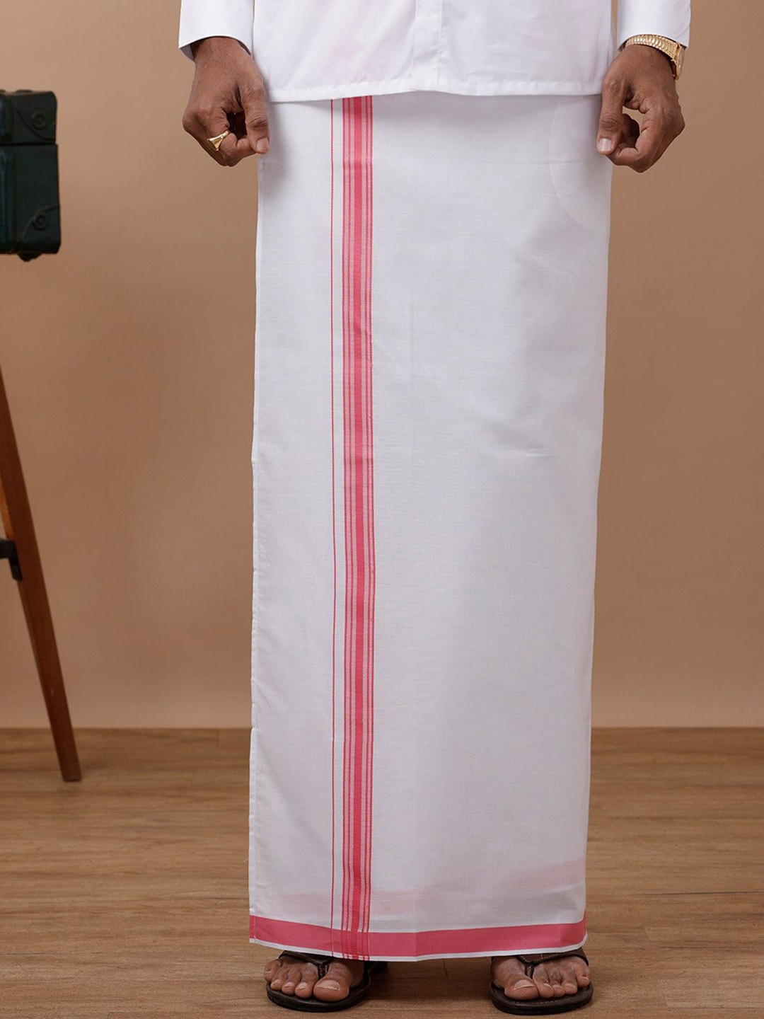 

Ramraj Men Solid Adjustable Dhoti, White