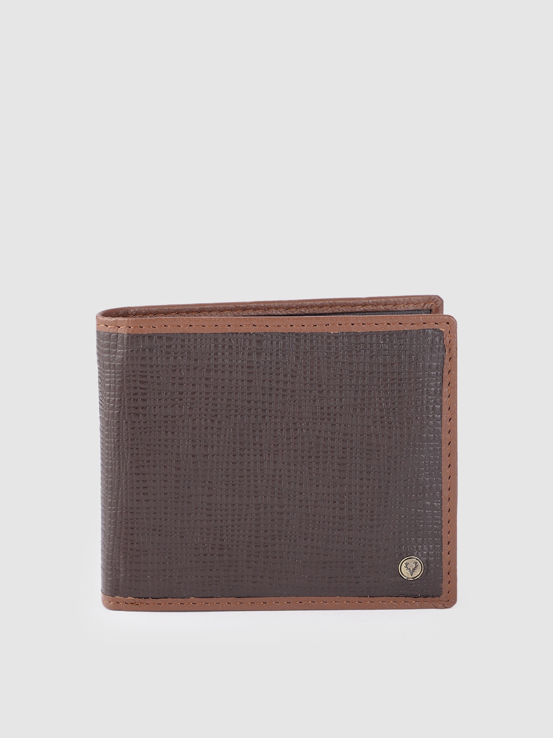 

Allen Solly Men Animal Textured Leather Two Fold Wallet, Brown