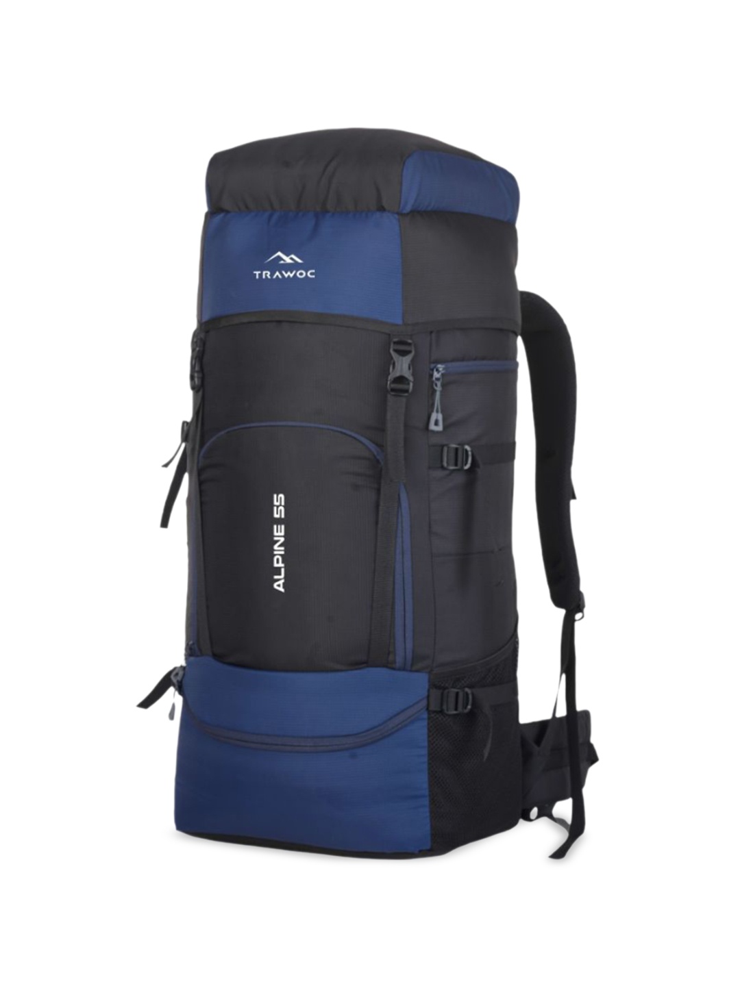 

TRAWOC Alpine 55 Litres Colourblocked Hiking Trekking Rucksack, Navy blue