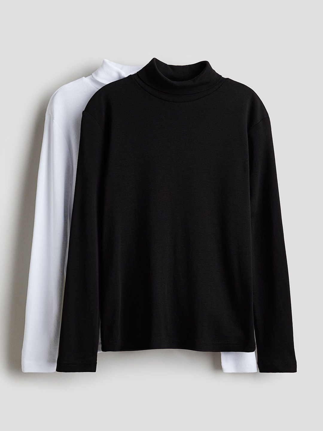 

H&M Boys Pack Of 2 Cotton Turtle Neck T-Shirts, Black