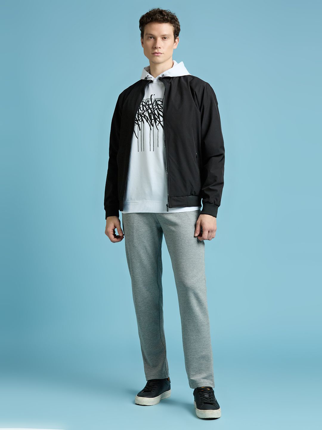 

Pepe Jeans Men Abstract Printed Hood Cotton Pullover Sweatshirt, White