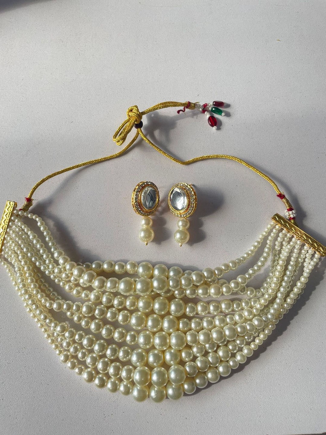 

ISHKAARA Gold Plated Freshwater Pearl Beaded Jewellery Set, White