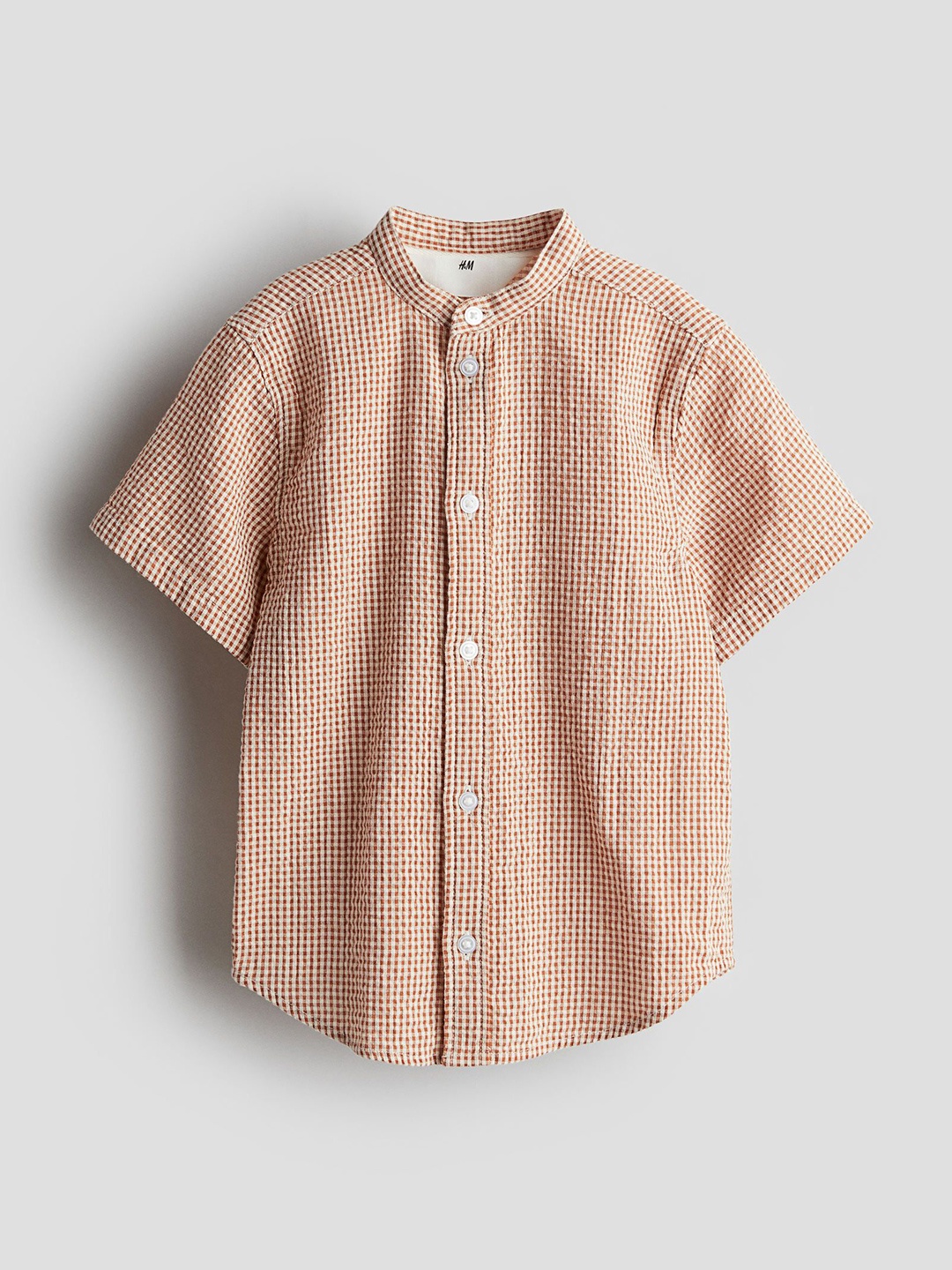 

H&M Boys Grandad Cotton Shirt, Beige