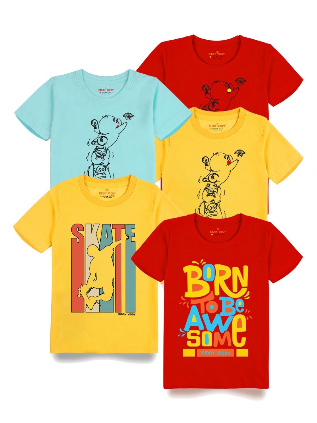 

AUSK Boys 5 Printed T-shirt, Turquoise blue