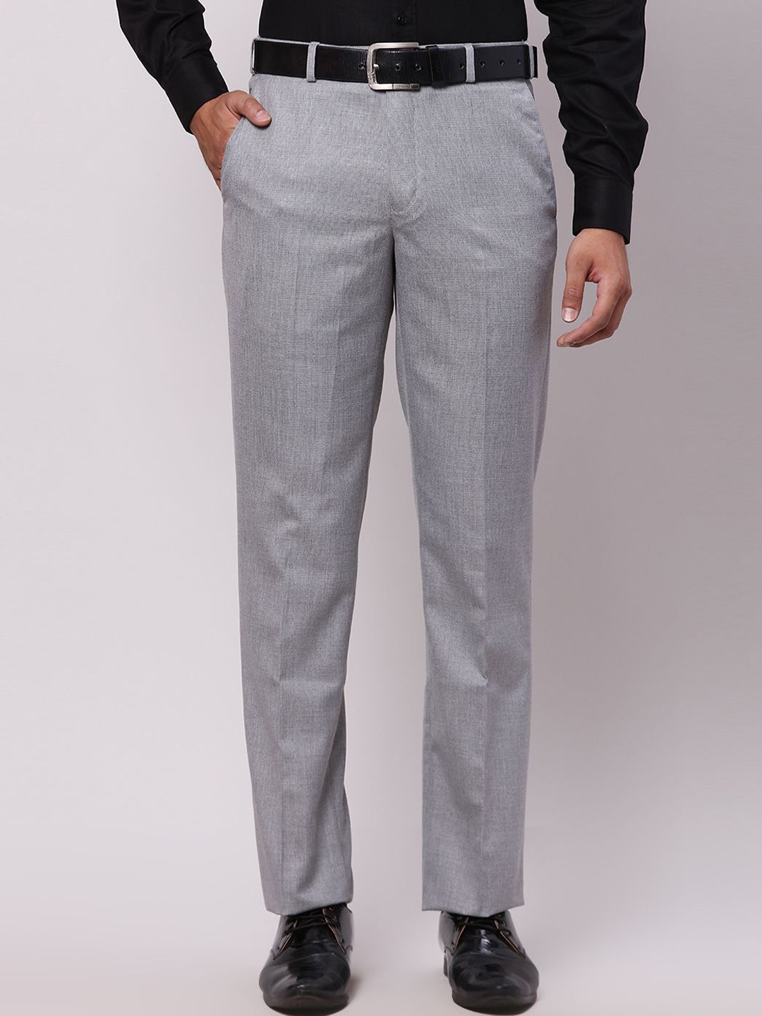 

Park Avenue Men Mid-Rise Slim Fit Formal Trousers, Grey