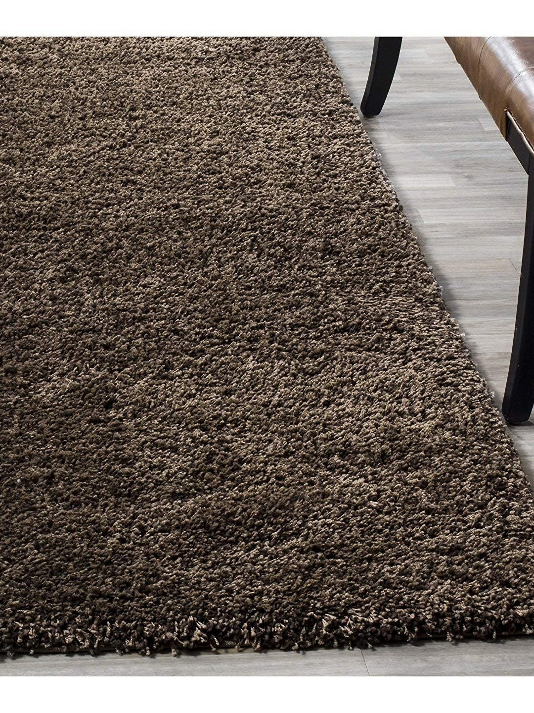 

Banchmark Home Furnishings Brown Solid Shaggy Woollen Carpet