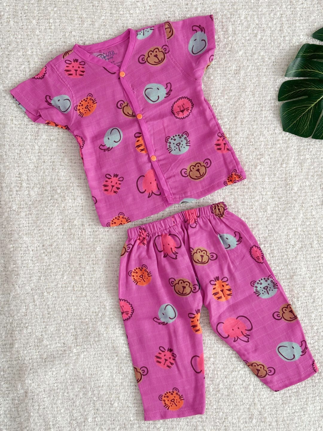 

A Toddler Thing Kids Printed Night suit, Pink