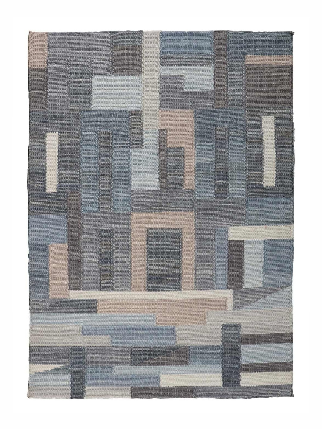 

Art Avenue Grey & Beige Geometric Woollen Carpet