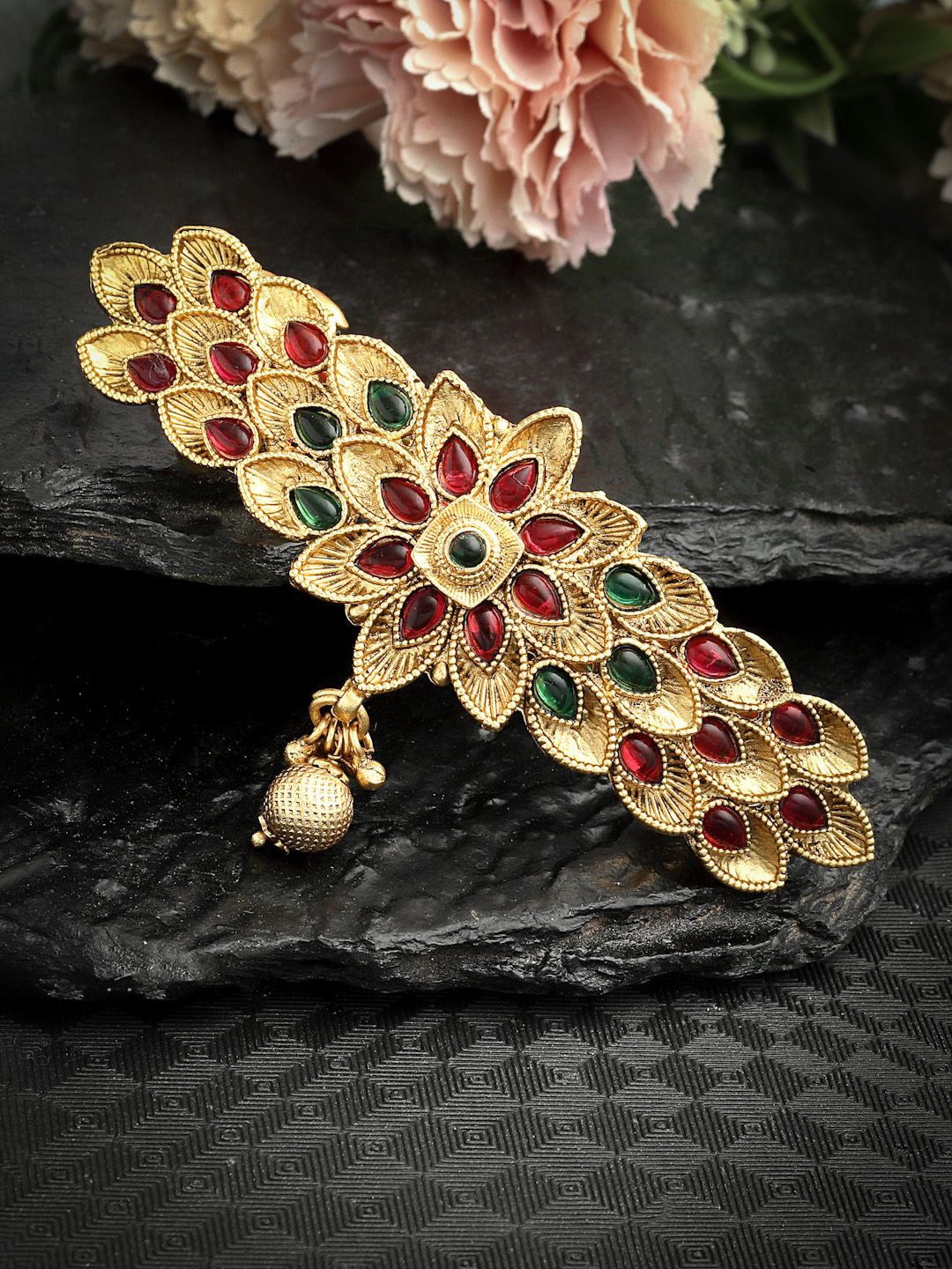 

VOGUE HAIR ACCESSORIES Women Embellished French Barrette, Gold