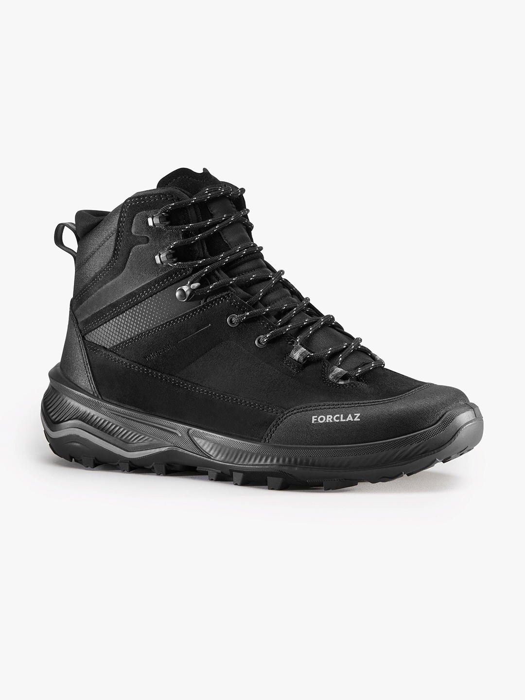 

FORCLAZ By Decathlon Men Black Waterproof Leather Ankle-High Trekking Shoes