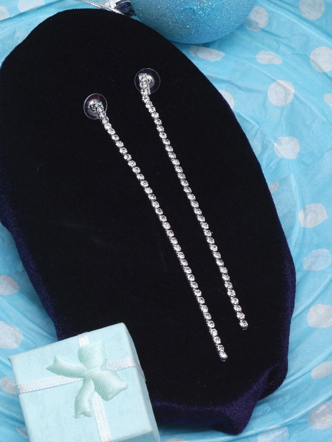 

KPOP Silver Plated Rhinestone Contemporary Drop Earrings