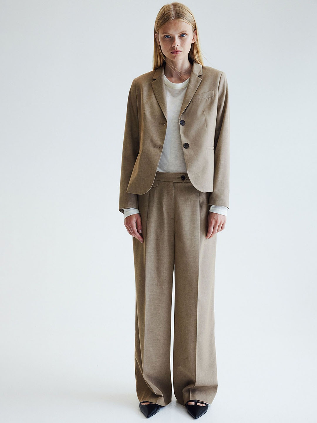 

H&M Fitted Blazer, Beige