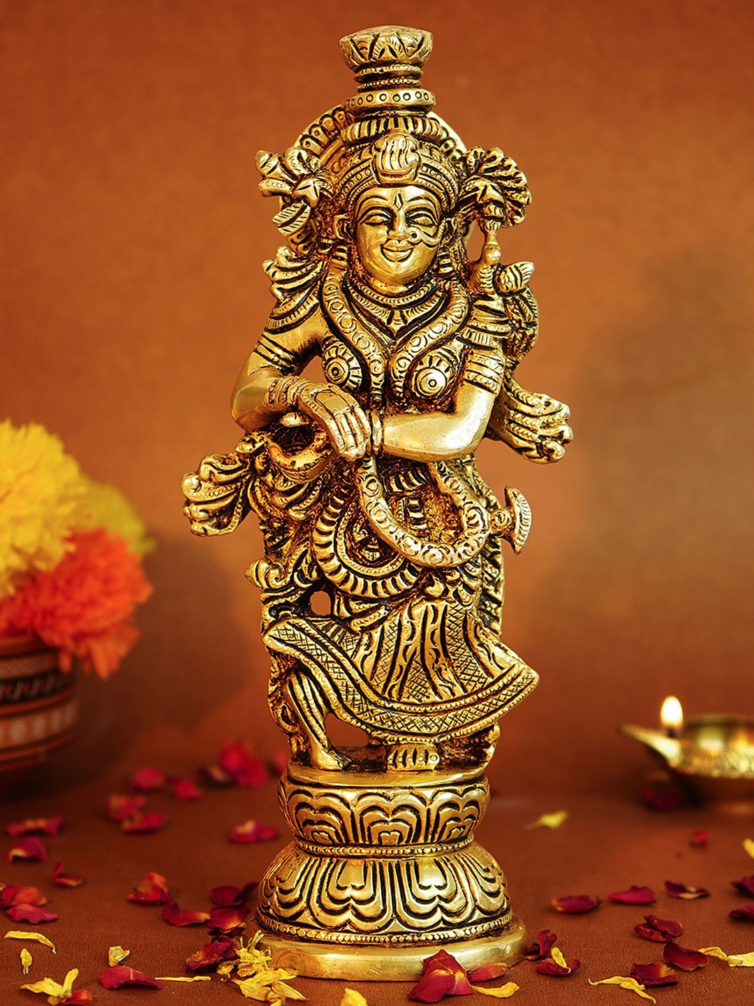 

Ekhasa Gold-Toned Radha Rani Religious Idol Showpiece