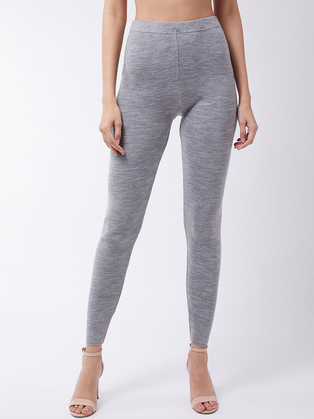 

RVK Women Slim-Fit Ankle-Length Leggings, Grey