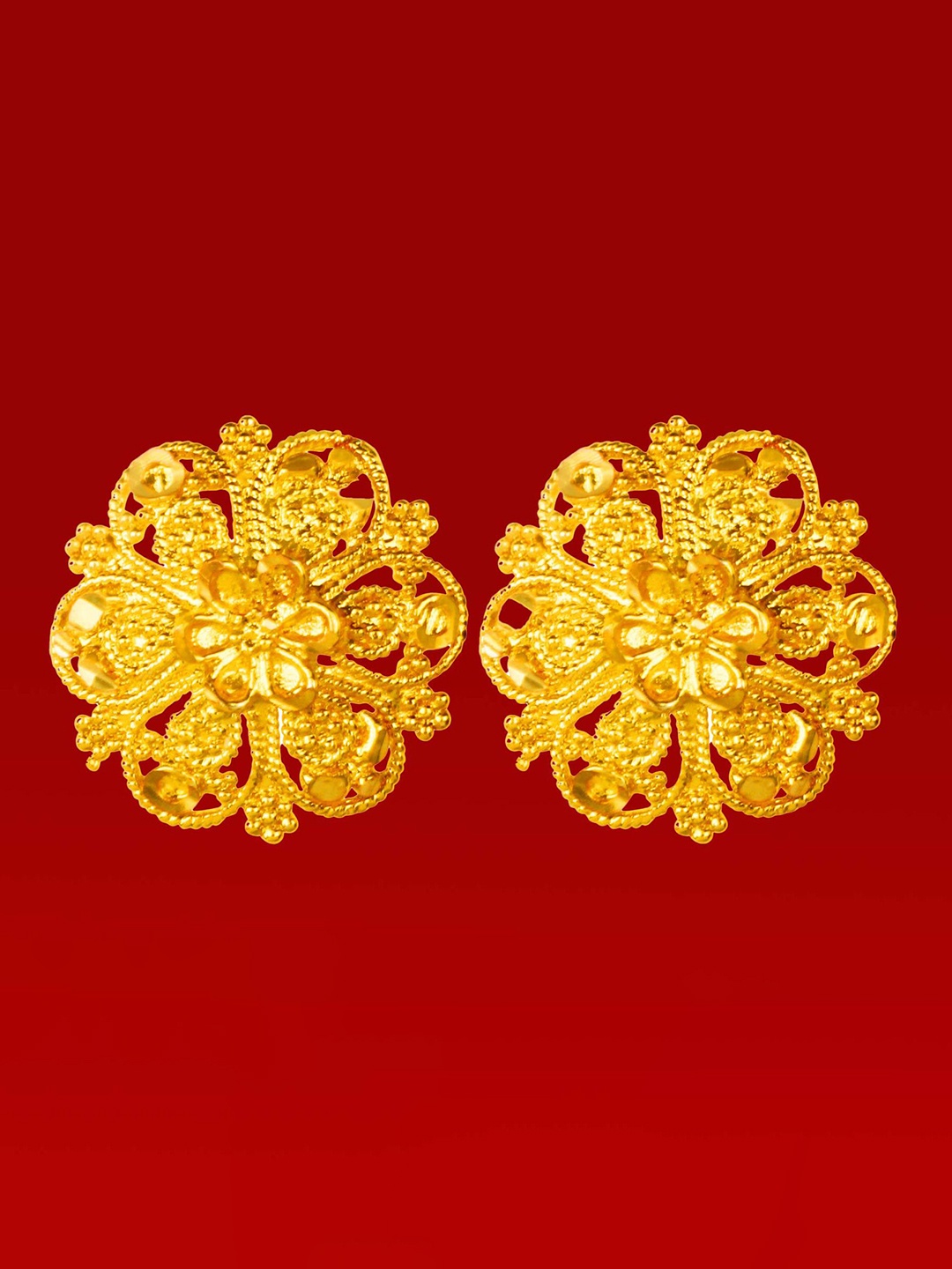 

Heer Collection Contemporary Studs Earrings, Gold