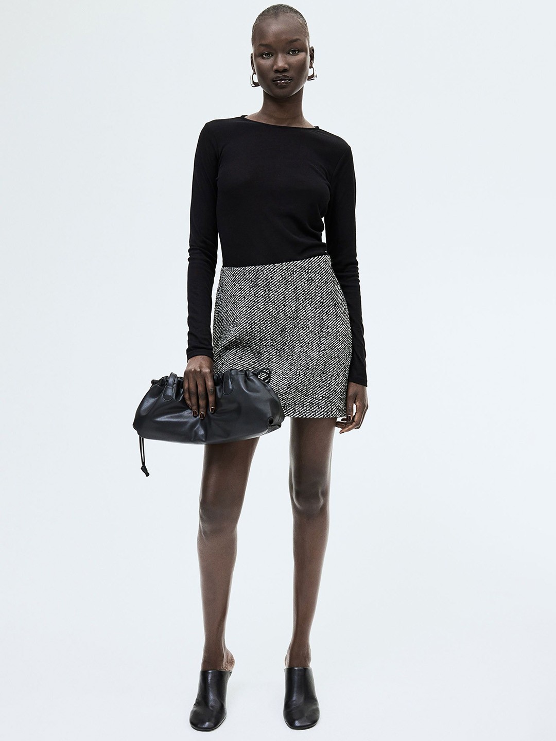

H&M A-Line Mini Skirt, Black
