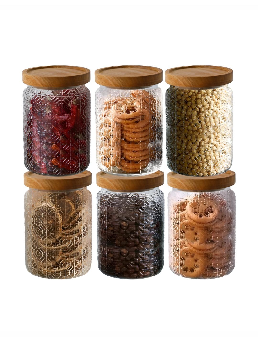 

The Better Home Transparent & Brown 6 Pieces Glass Core Container 800ml