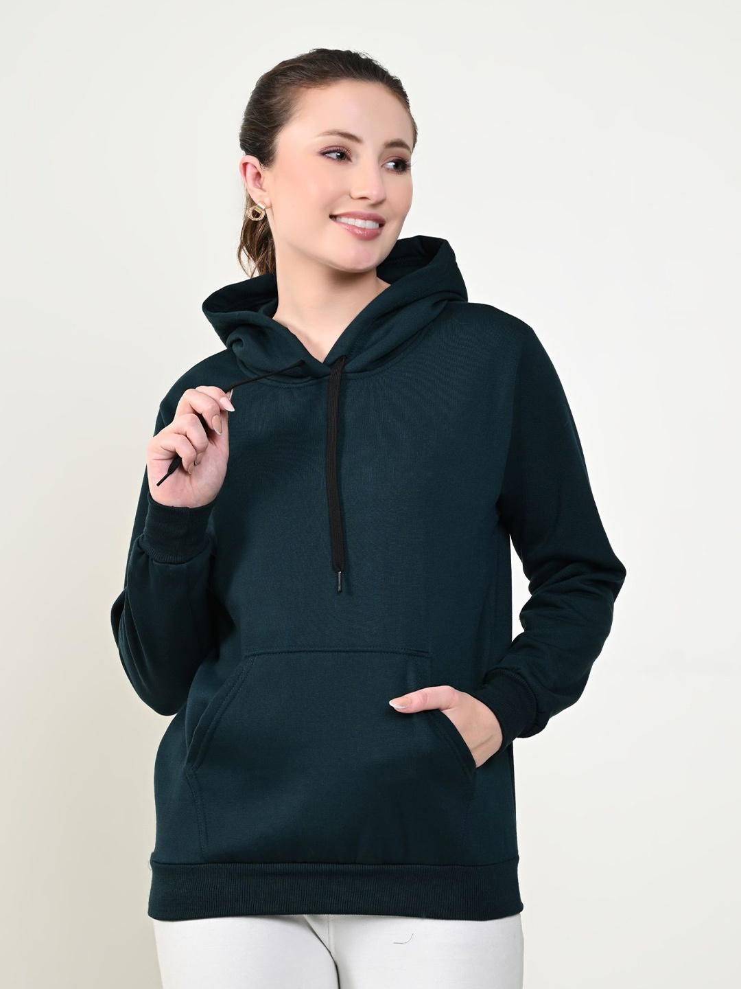 

BAESD Women Solid Hood Fleece Pullover Sweatshirt, Teal